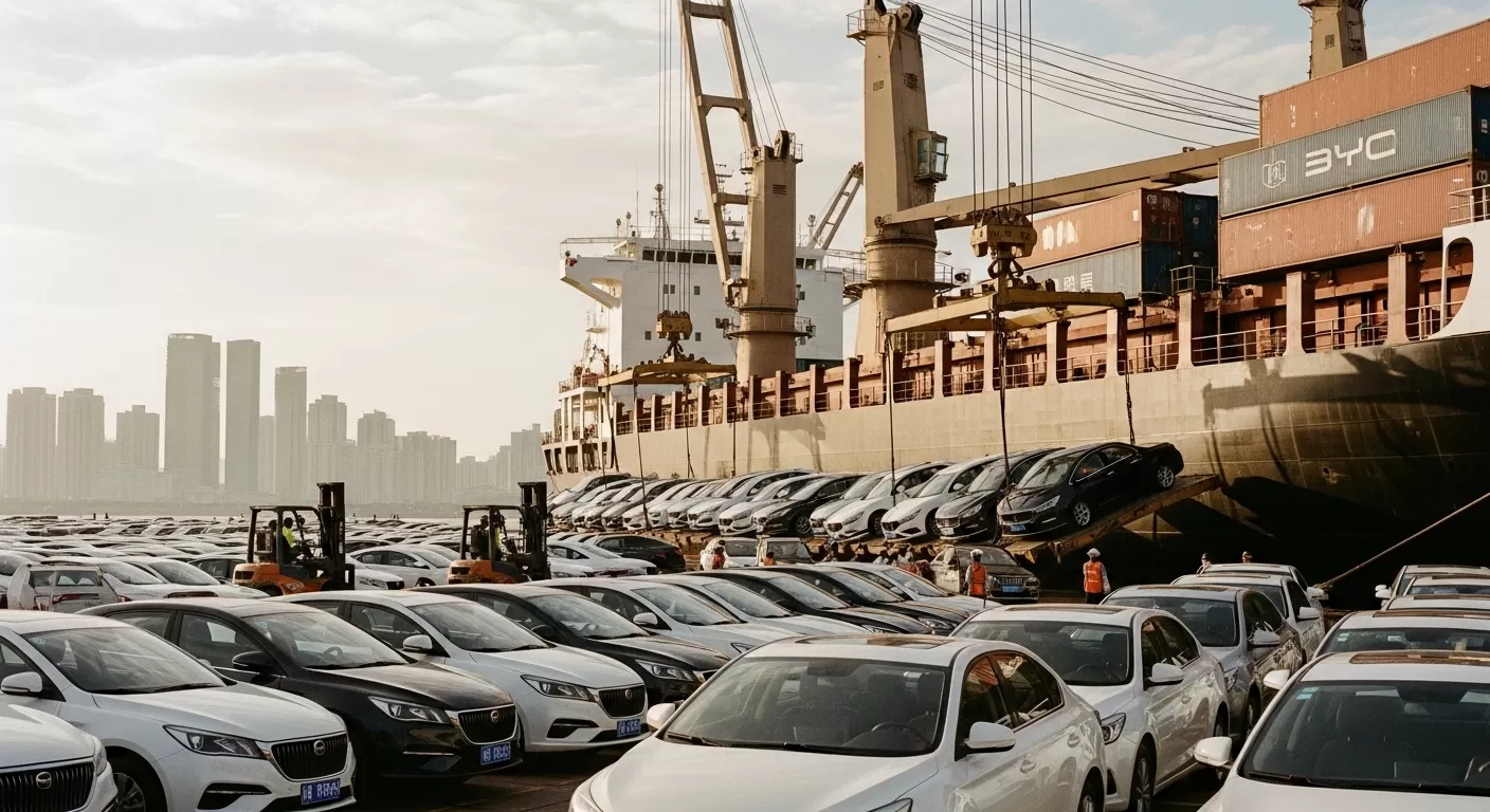 Coches usados ​​en el puerto.